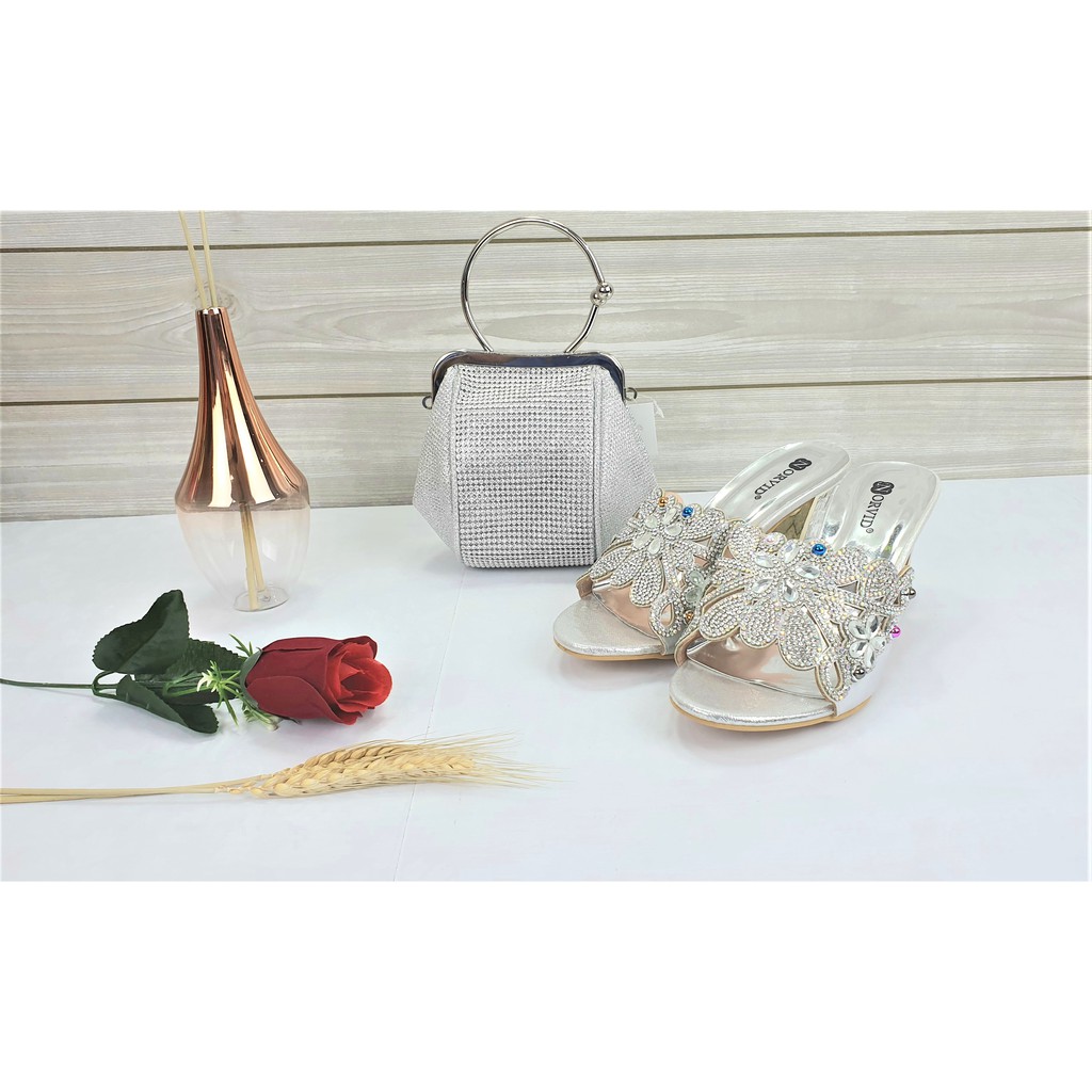 Sandal Heels Pesta hak kaca 088 - 10