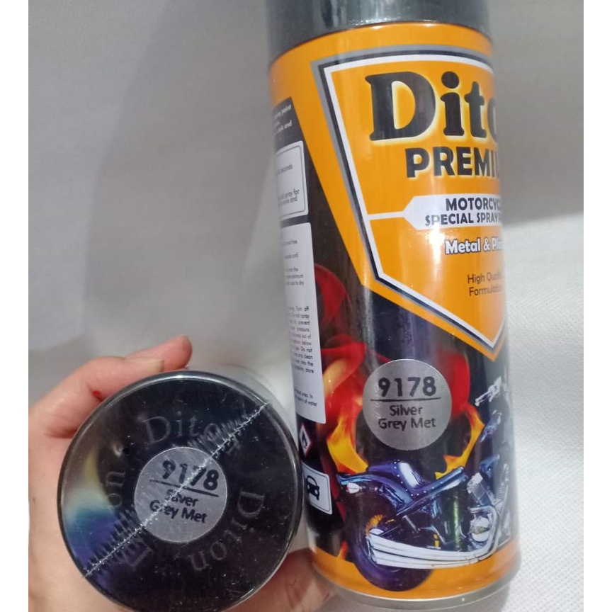 DITON Premium Pilok Pilox Cat Semprot - 9178 Silver Grey Met / Abu Metalik / Silver Abu Metalik (400cc)