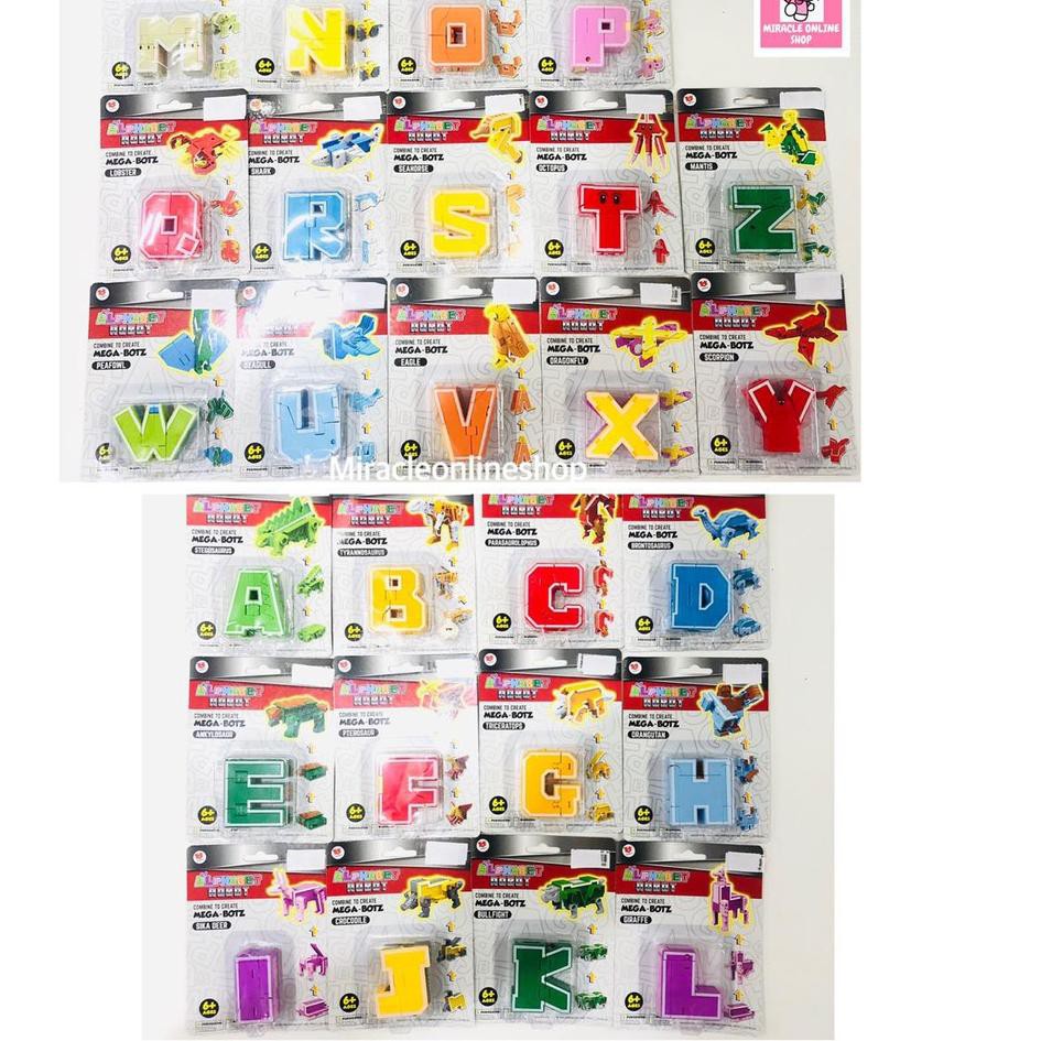 Produk Terkini..  MAINAN ROBOT ALPHABET ABJAD ROBOT A SAMPAI Z BERKUALITAS ABC