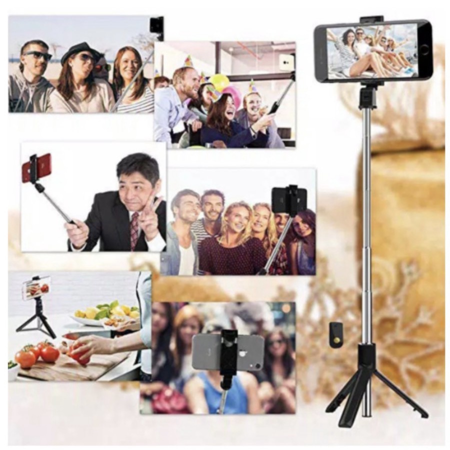 Tongsis Tripod Bluetooth Selfie Stick Standing With Remote K-07