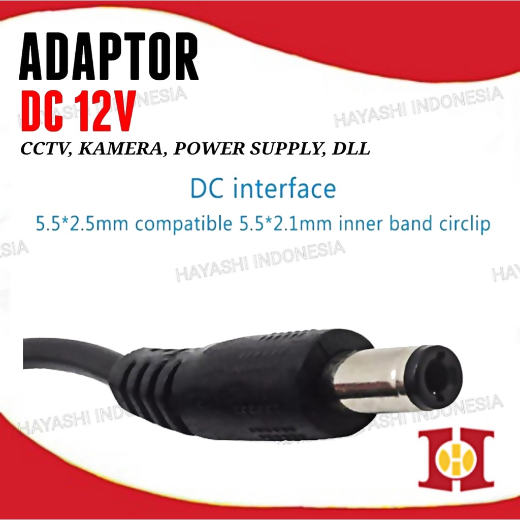 Adaptor Adapter DC 12V 1A 2A Kamera CCTV Lampu LED Power Supply STB