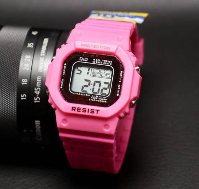 Jam Tangan Q&amp;Q Digital Strap Rubber Water Resist.