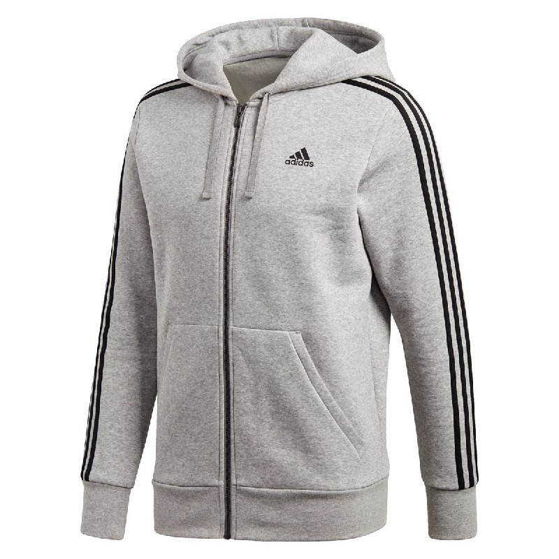 JAKET ADIDAS KLASIK ABU MUDA STRIP HITAM