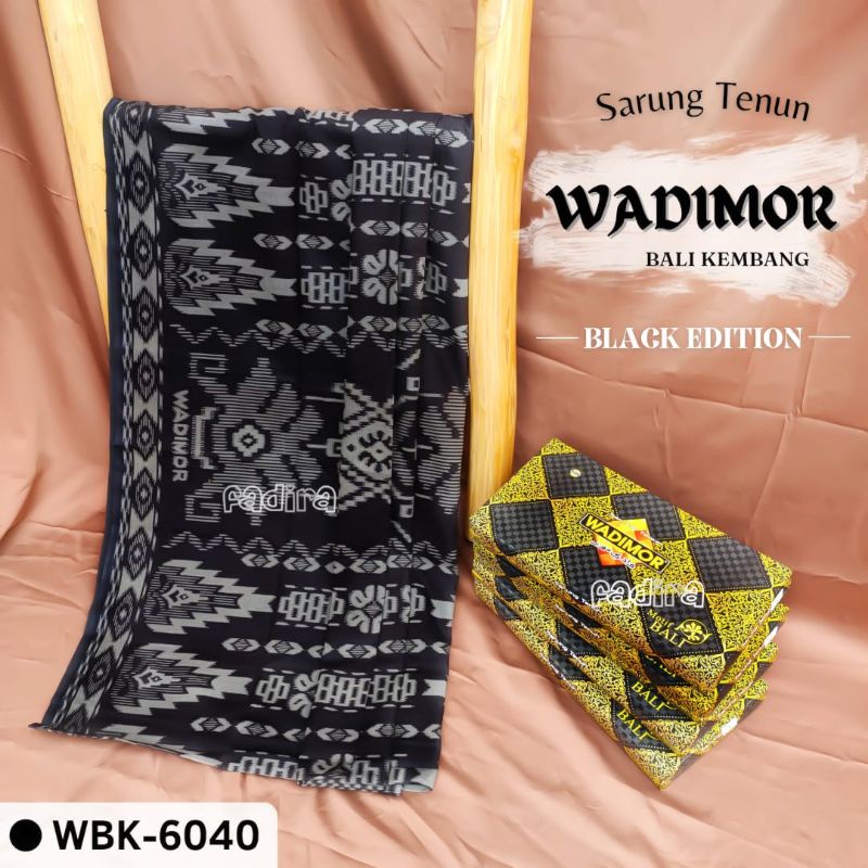 Sarung Wadimor Bali kembang Black hitam - sarung wadimor motif batik warna hitam