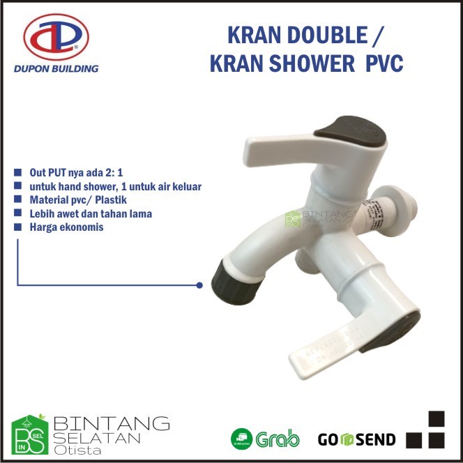 KRAN DOUBLE  KRAN SHOWER  DOUBLE TAP DUPON PVC EKONOMIS