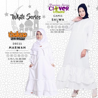  Baju  Couple  Sarimbit Keluarga  Warna  Putih  Katun Gamis 