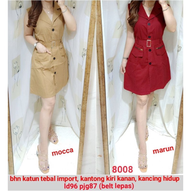 Dress Kantong Sleting Belt Lepas