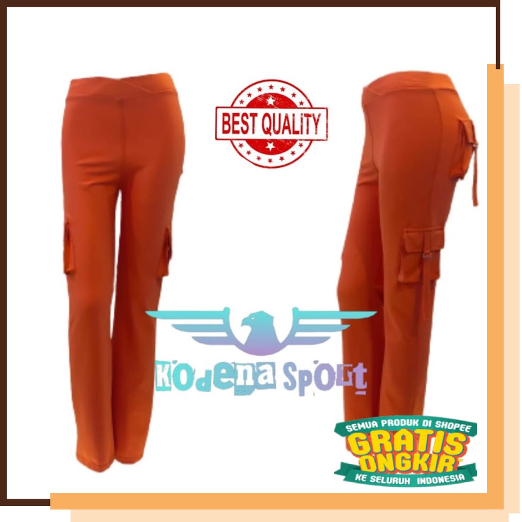 Warna Hitam Biru abu Grey MUda Gelap Pink Hijau Oren Merah / Celana Senam Kargo Kantong 4/Celana Sen