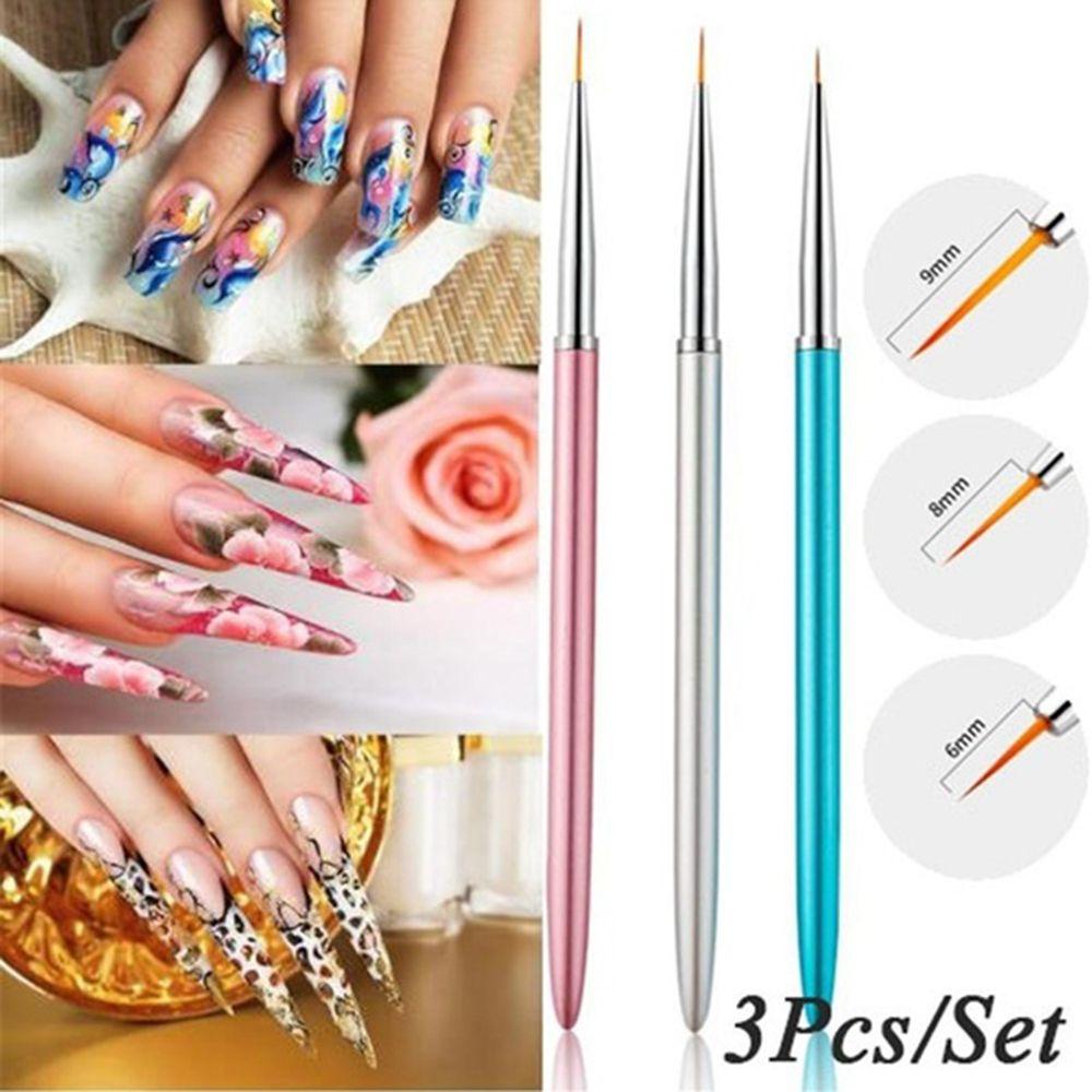 Preva Nail Liner Painting Pen Gambar Profesional DIY Gagang Logam