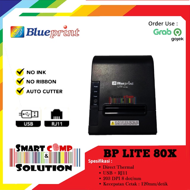 Printer Thermal Kasir 80mm BLUEPRINT Lite 80X Receipt Printer Lite80x