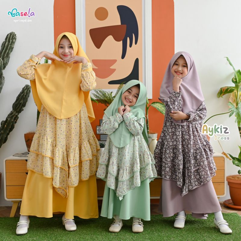 Baju Muslim Gamis Anak Perempuan Remaja Tanggung Terbaru 2022 ALACA DRESS Original Premium Nyamam Basela kids