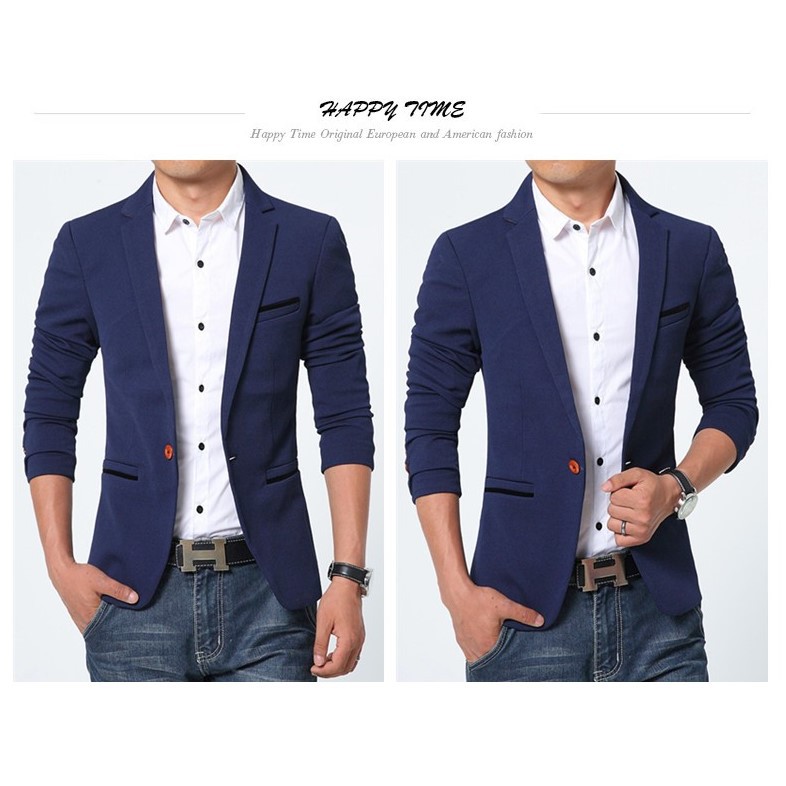 BLAZER SEMI FORMAL / BLAZER KANTOR PRIA SLIMFIT MODERN CASUAL NAVY NIKAYU HIGH TWIST