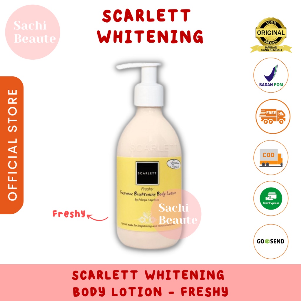 Scarlett Whitening Body Lotion Freshy Sachi Beaute