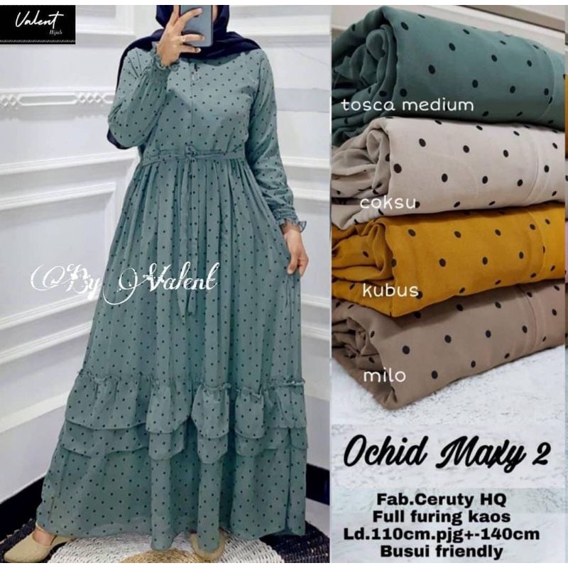 Andara Maxy Polka/Gamis Ceruty Babydoll/Gamis Pesta/Gamis Kondangan/Gamis Terlaris/Gamis Murah