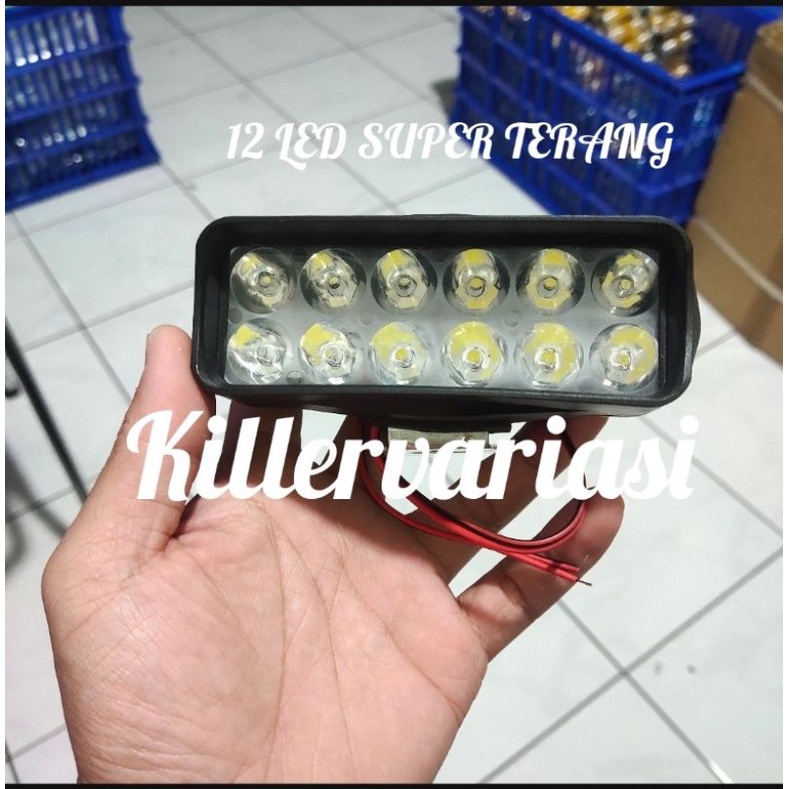 Lampu tembak sorot led cwl cree 12 mata super terang 1000LM motor mobil UTV ATV skuter