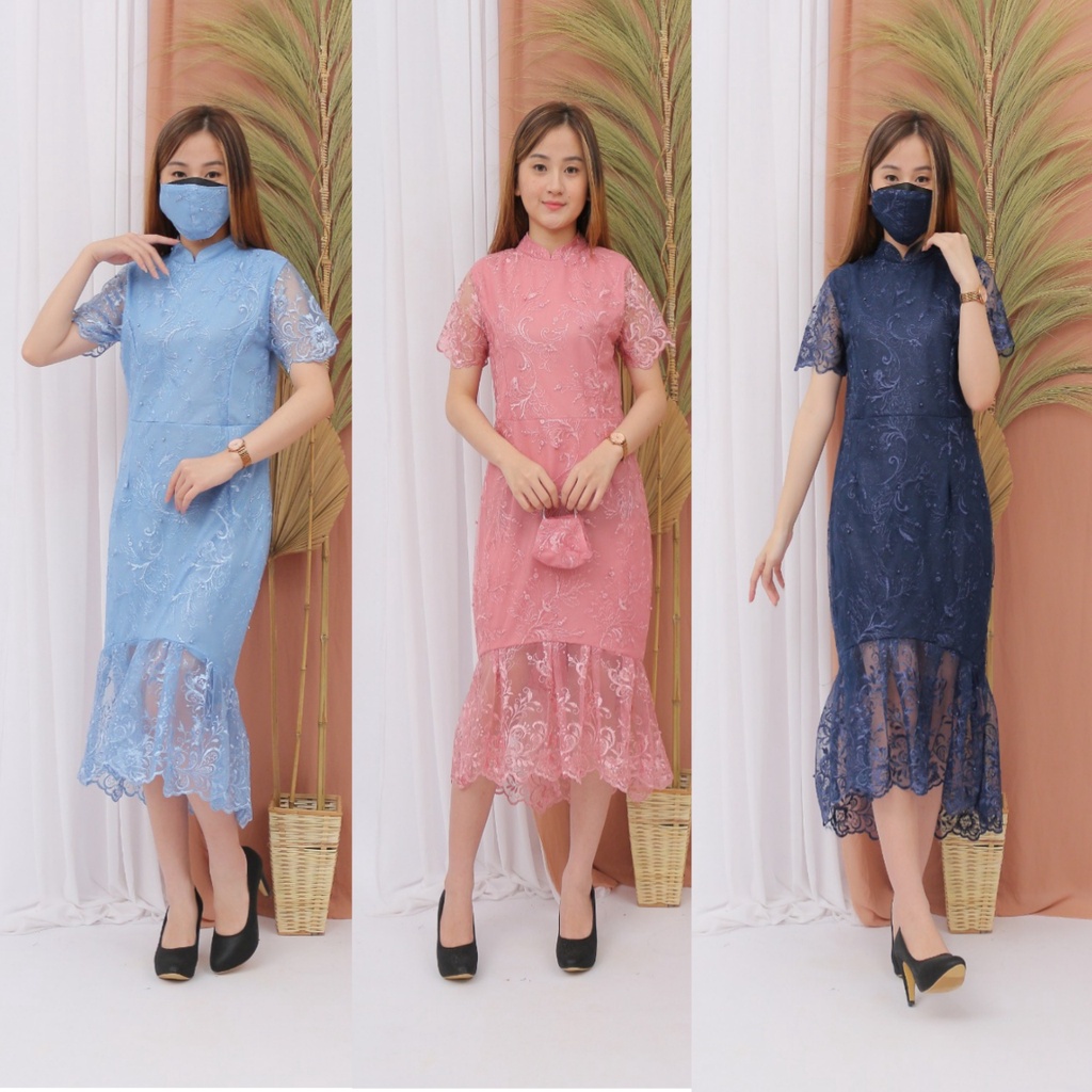 RED LOVE 136/(TERMURAH) /DRESS TILE MUTIARA TERBARU / DRESS FASHIEN TERBARU /BAJU DRESS PESTA TERBARU/DRESS KEUNDANGAN/TUNIK TILE TERBARU/ TUNIK PESTA