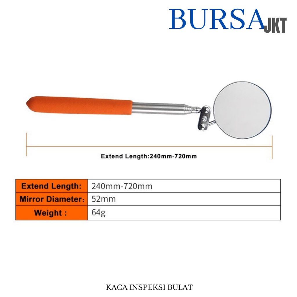 KACA INSPEKSI BULAT TELESCOPIC INSPECTION MIRROR BULAT KOTAK ADJUSTABLE 6500 R-3