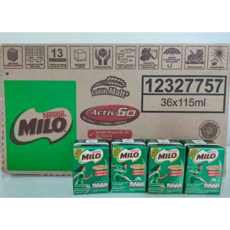 

Milo Activ-Go Cokelat UHT 110ml Kartonan isi 36