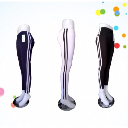 CELANA LEGGING LIST 2/CELANA LEGGING WANIATA GARIS STRIP PUTIH