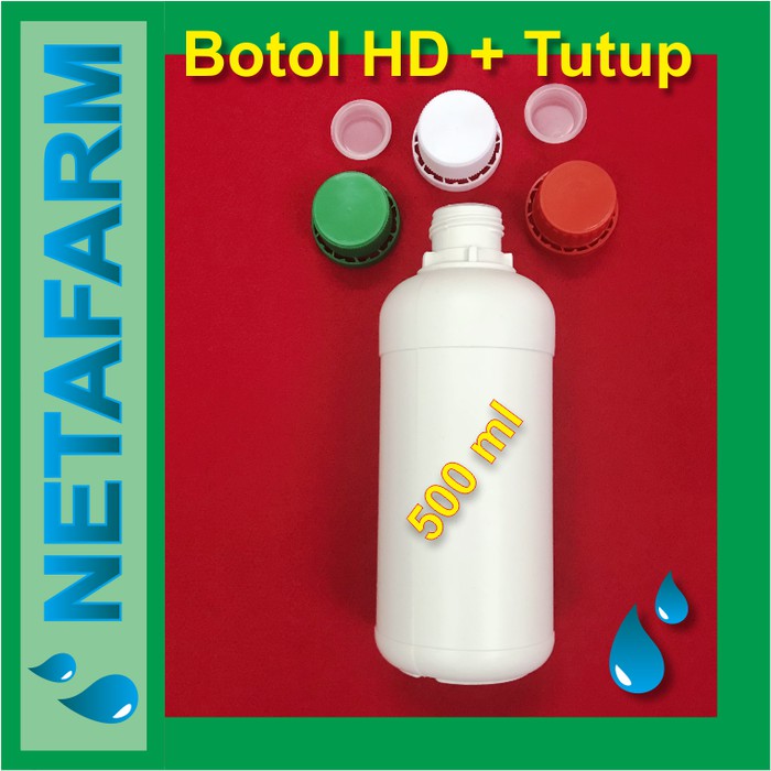 Botol Plastik HDPE 500 ml + Tutup dalam &amp; luar