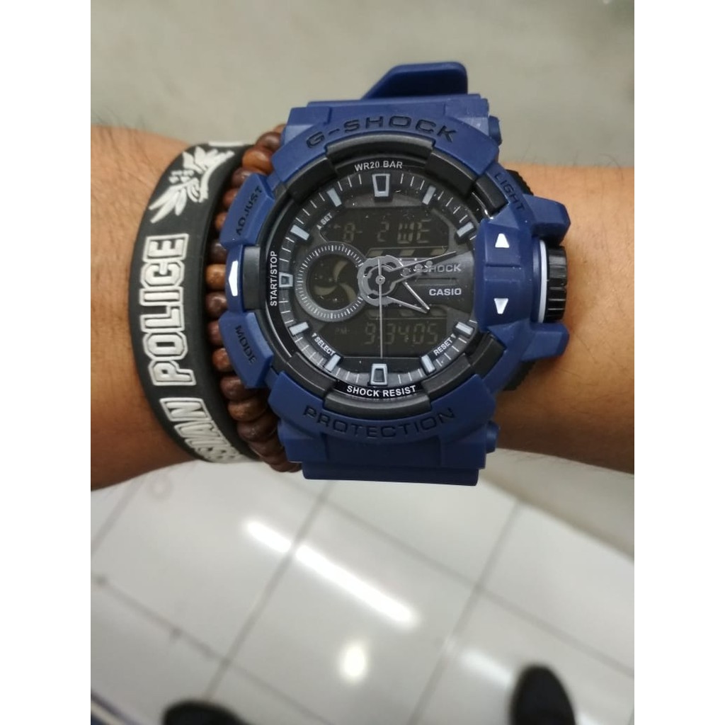 JAM TANGAN TERBARU CASIO G SHOCK GBA 400 G MIX BIRU