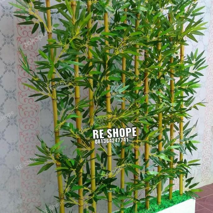 Bunga artificial bunga plastik pohon bambu partisi sekat ruangan