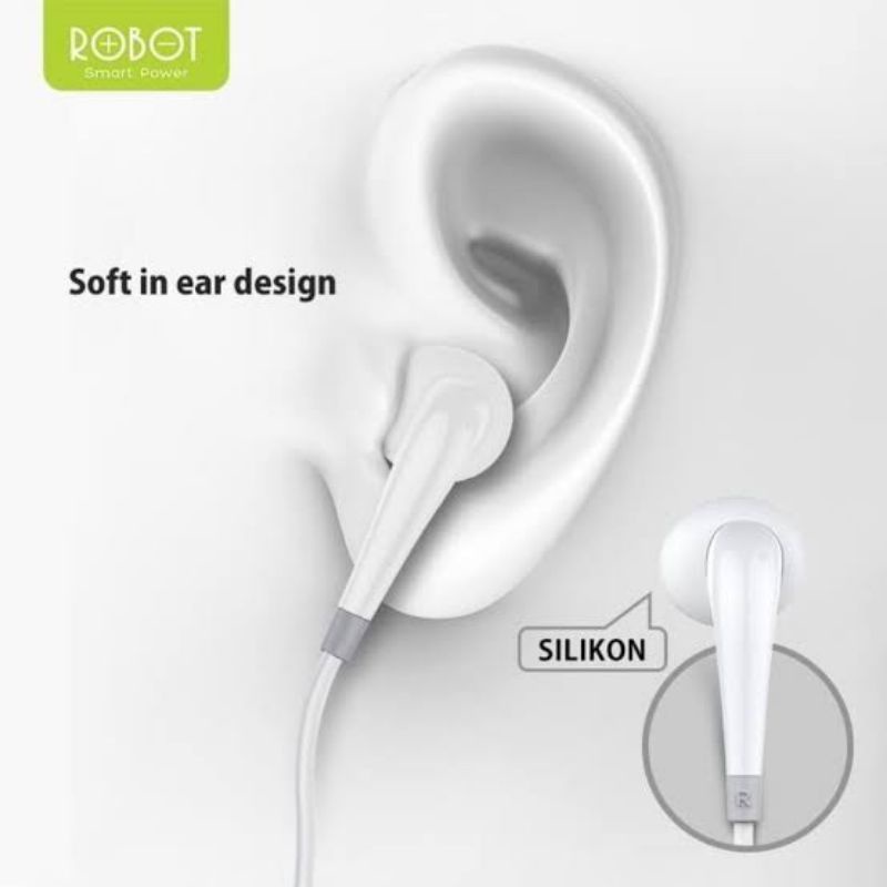 [R701 ROBOT] HEADSET BASS STEREO EARBUDS EARPHONE SOFT IN EAR JACK 3.5mm ORIGINAL ROBOT