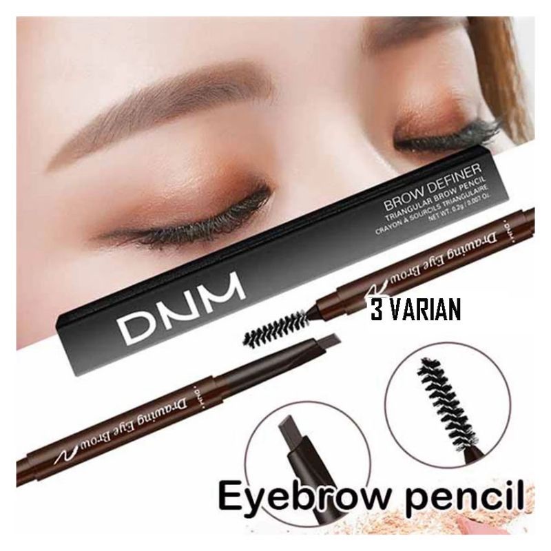 DNM Drawing Eyebrow Brow Definer Pencil - Pensil Alis Tahan Air Tahan Lama - Eyebrow Pencil Waterproof Longlasting