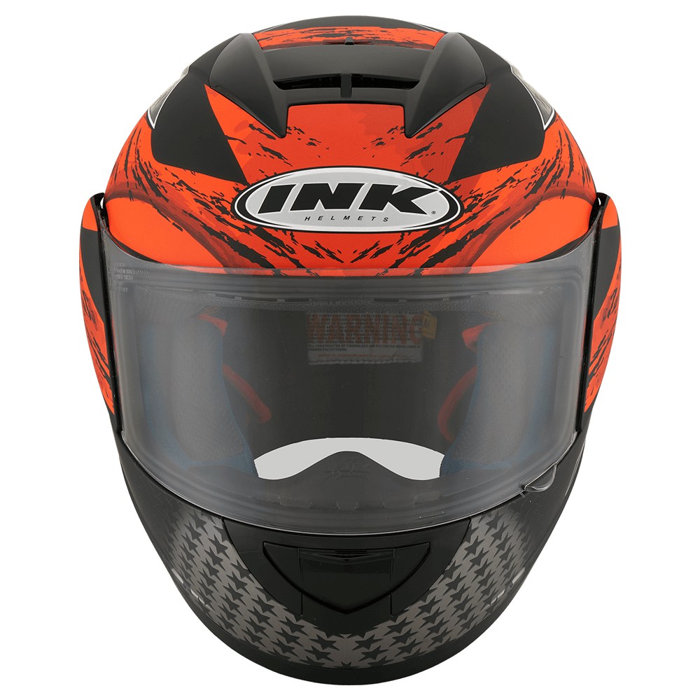 HELM INK CL MAX #7 - BLACK MATT/RED FLUO