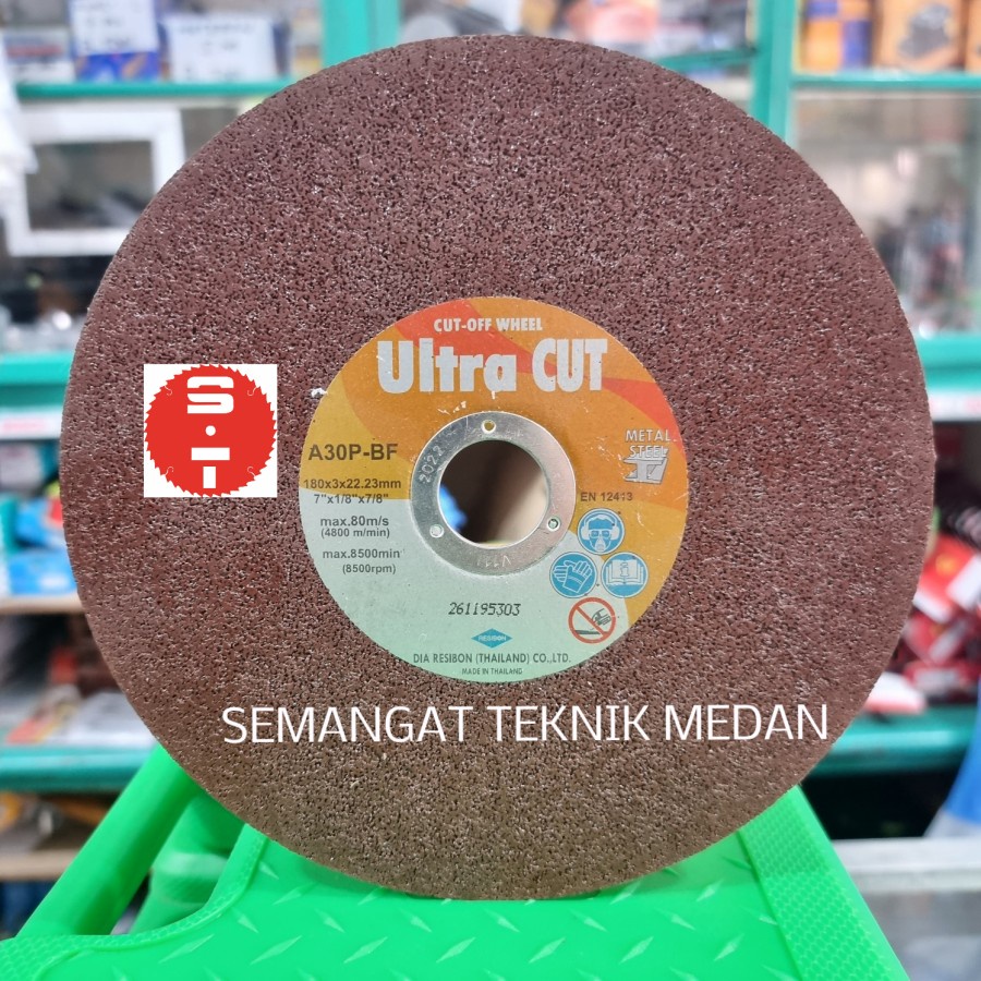 BATU MATA GERINDA GRENDA POTONG BESI METAL 180mm 7" 7 " 3mm ULTRA CUT