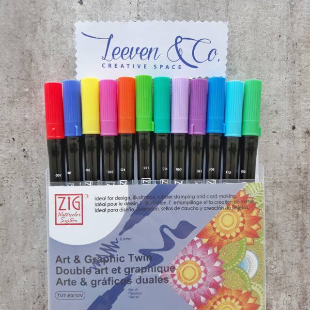 

ZIG KURETAKE ART & GRAPHIC TWIN SET BRIGHT 12 COLOUR TUT-80/12