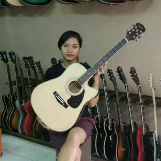 GITAR EPIPHONE NATURAL ( AKUSTIK ELEKTRIK )