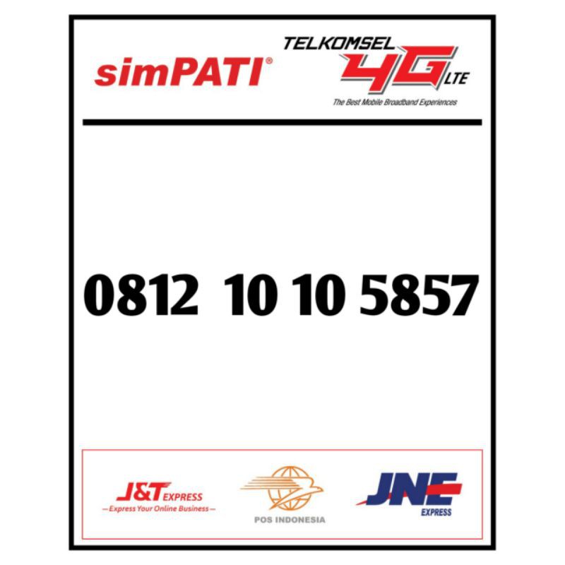 Nomor Cantik simpati LTE 0812 1010 5857