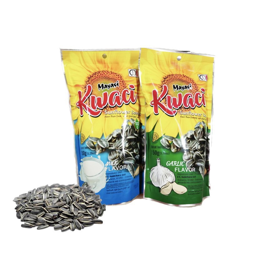 

Kwaci Snack Kuaci Biji Matahari MAYASI rasa Bawang / Susu - 150gr