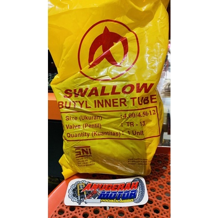 Ban Dalam Swallow 400 / 450 - 12 - 4.00 - 4.50 - RING 12 - GEROBAK - TOSSA - VIAR - KAISAR - NOZUMI 