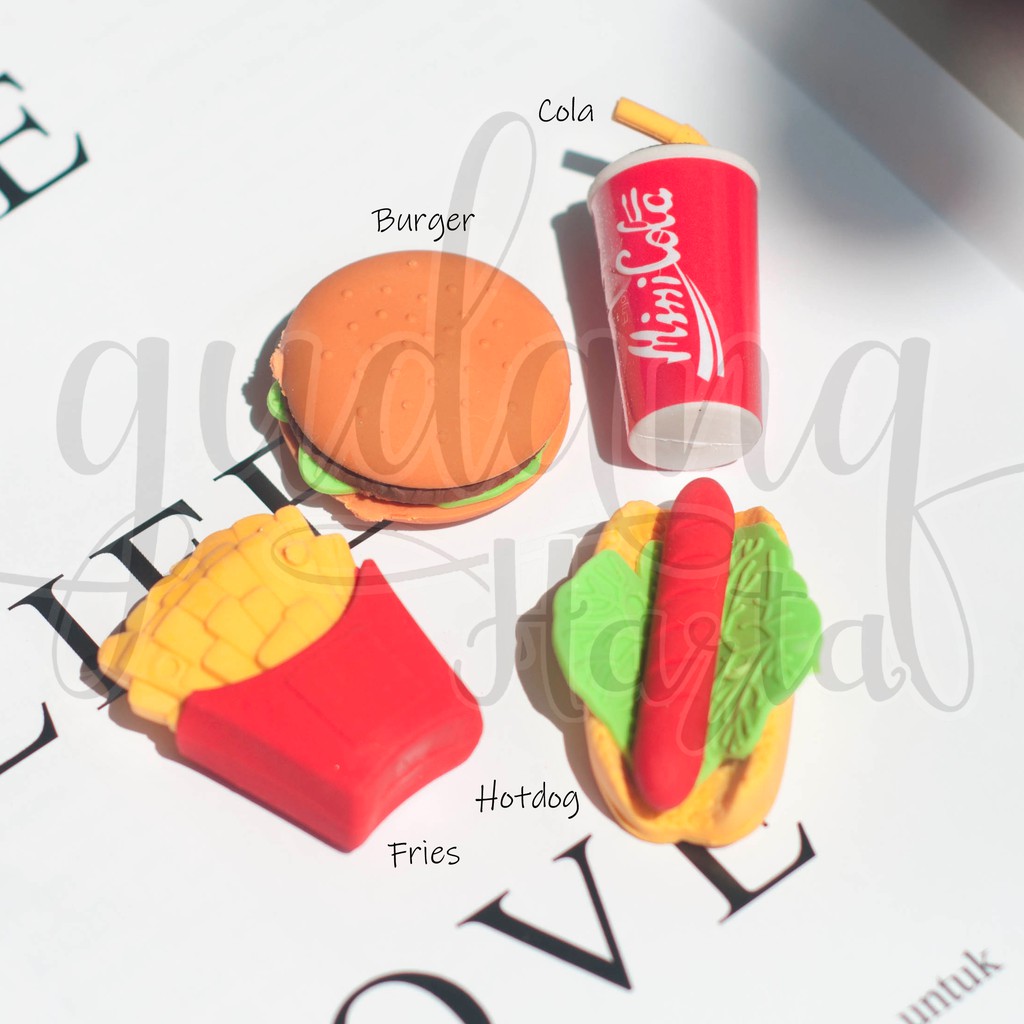 Penghapus Burger Cola Coke Hotdog French Fries Fast Food Lucu GH 304506