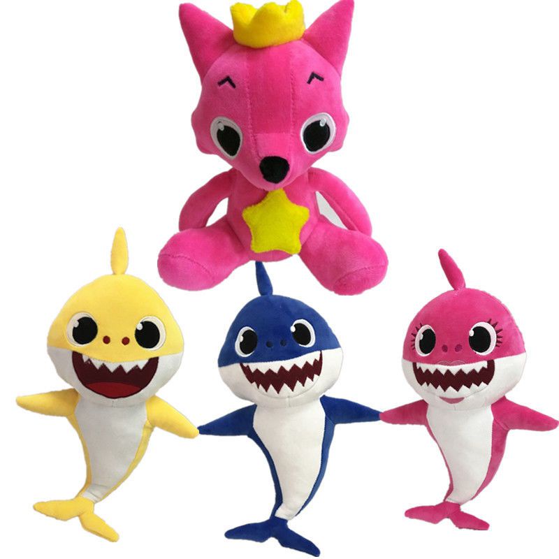 32cm Boneka Cartoon PinkFong Plush Toys Fox Toy Sharks Dolls Children Baby Animal kid Toys