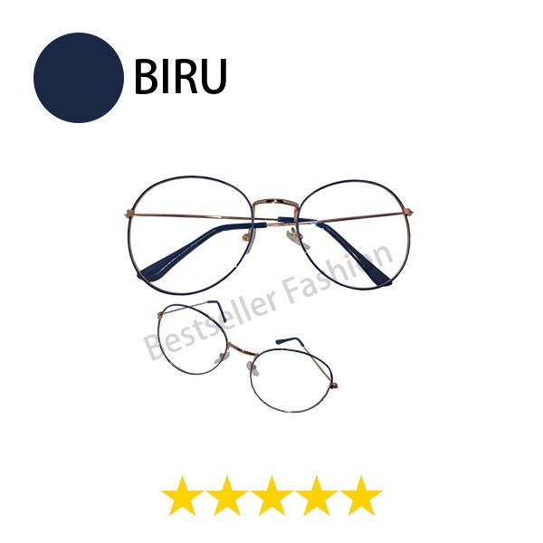 Kacamata anti radiasi blueray Pria dan Wanita bahan metal Kacamata Fashion Blueray Oval Besi Dewasa NO CASE