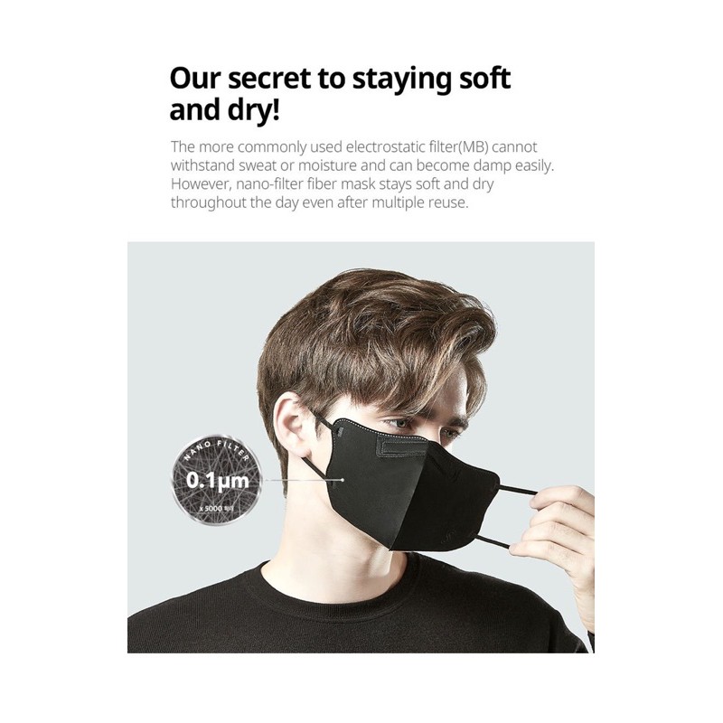 [1 pcs] SOOMLAB Korea Hyper Purifying Breathing Mask with nano fiber filter (masker Korea)