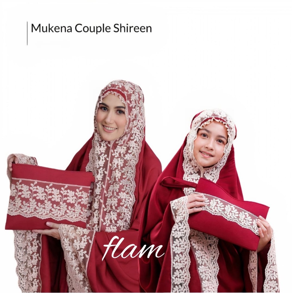 FLAM MUKENA IBU DAN ANAK SHIREN RENDA MEWAH PREMIUM