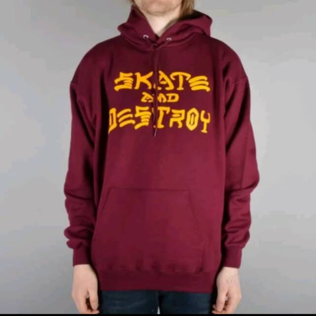 Sweater hoodie thrasher Maroon premium