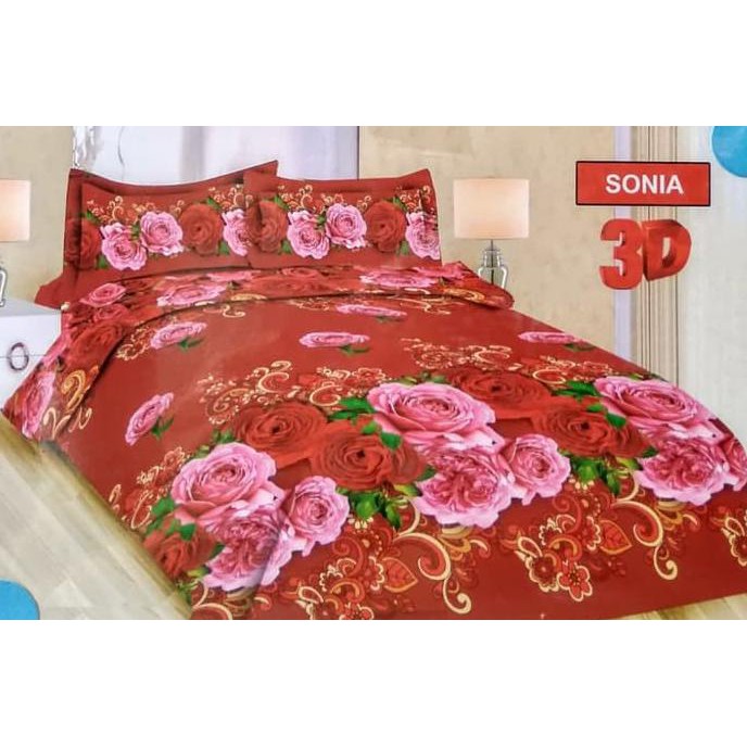 Sepre Berkuwlitas, Sprei Bonita Sonia Rumbai No.1 King 180 Seprai Batik Vintage Pink Rose ,Indo