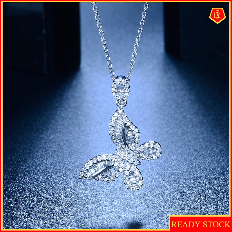 [Ready Stock]Fashion Diamond Butterfly Pendant Luxury Necklace