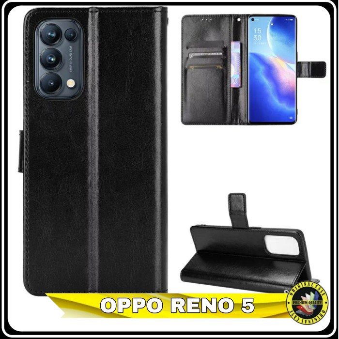 Case Oppo Reno 5 FlipCase Reno5 Dompet kulit Premium Cover Leather