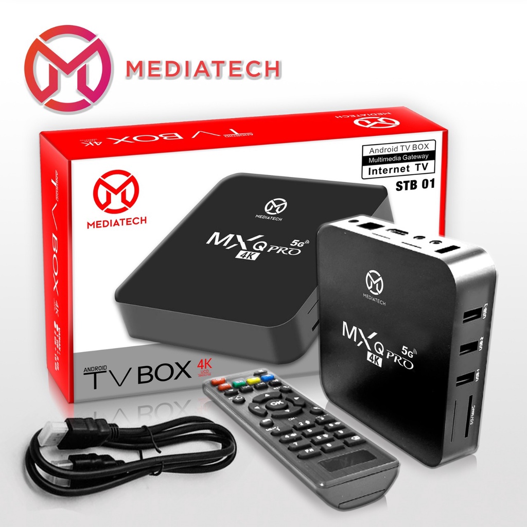 mediatech android tv box ott 4k 5g ultra hd stb 01   mxq pro 4k 5g   hitam