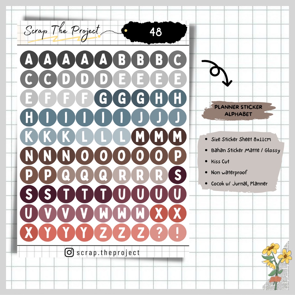 

STICKER PLANNER JOURNAL / STICKER ALPHABET / STP - 48