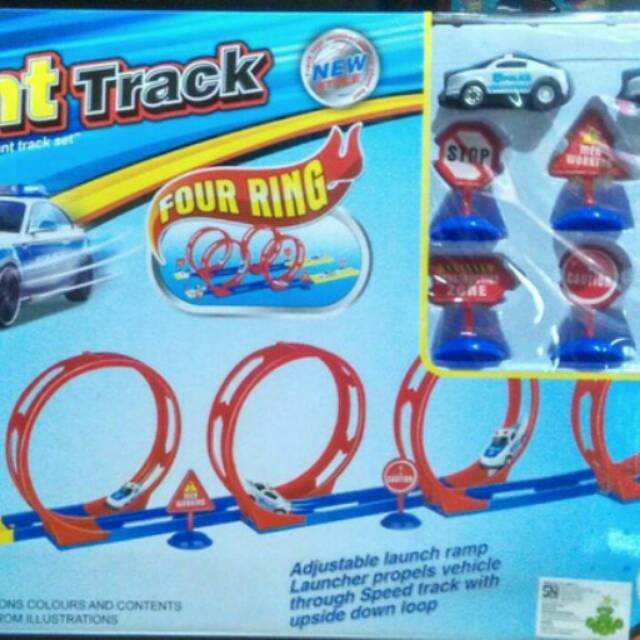 Mainan arena track hotwheels 4 lingkaran