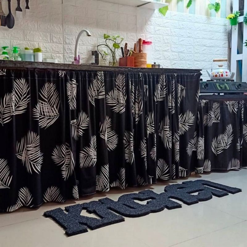 Tirai dapur cantik#gorden kolong dapur# tirai# gorden minimalis#gorden kolong meja# kain katun# kain