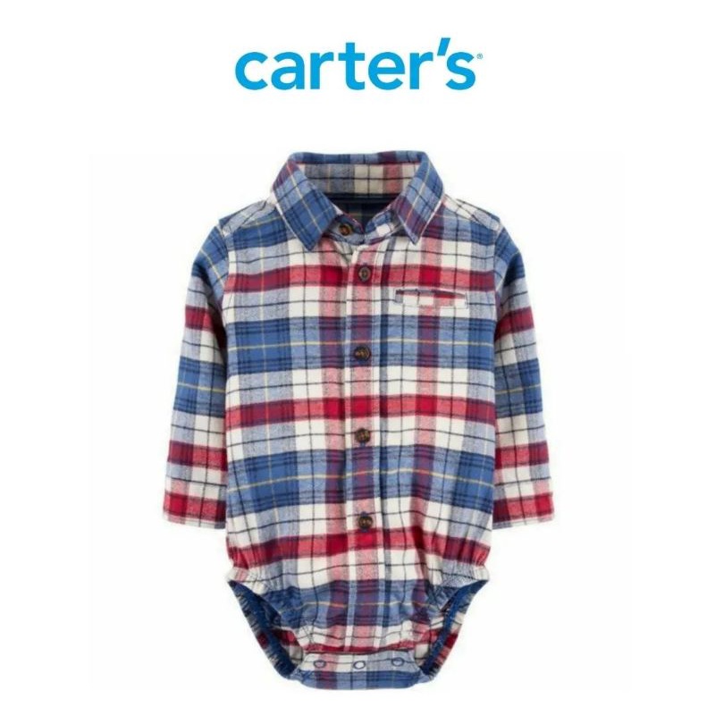 Size 0, 3, 6, 9 bulan. Kemeja Jumper Anak Bayi Laki. Place Carter's OshKosh BabyGAP-CTR Flannel Blue Red