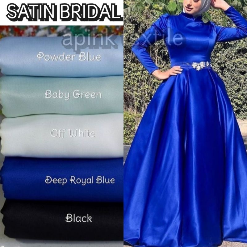 kain satin bridal / bahan gaun pengantin - kain meteran lebar  1,5mtr satin ducehes beskap pengantin